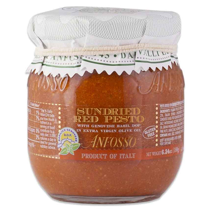 Anfosso - Sundried Red Pesto with Genovese Basil DOP, 6.34oz (180g)