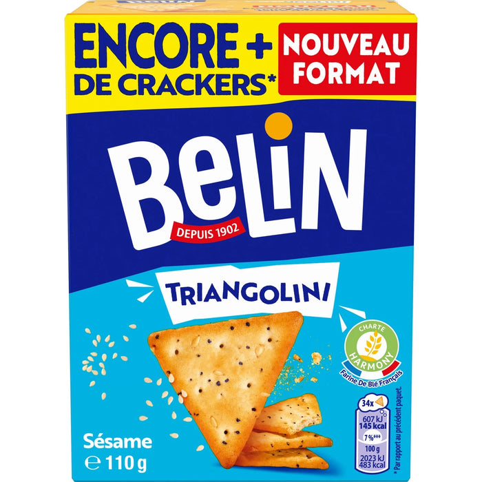 Belin - Craquelins Triangolini aux graines de sésame, 100 g (3,6 oz)