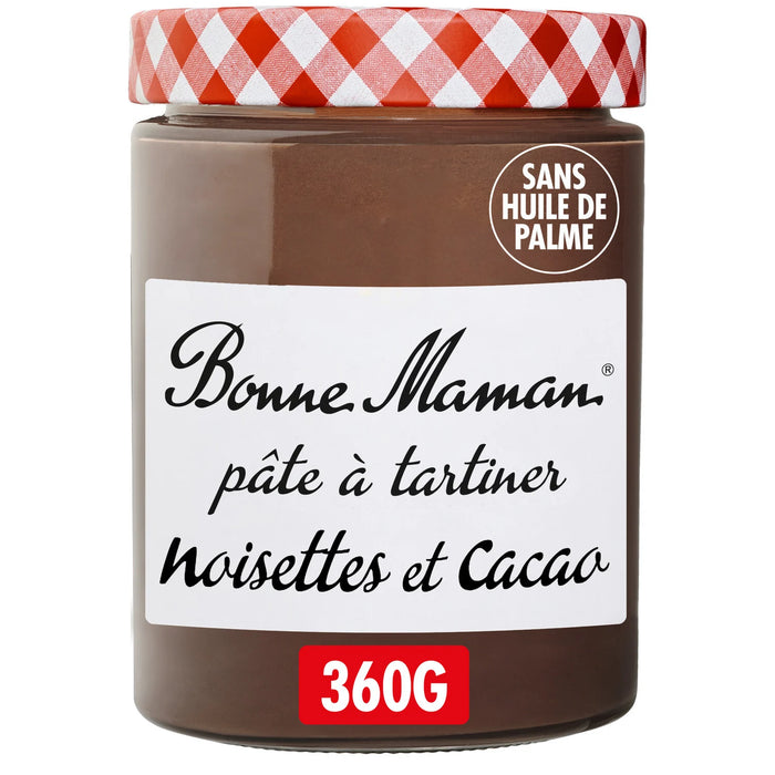 Bonne Maman Hazelnut Chocolate Spread, 12.7oz Large Jar | French Version