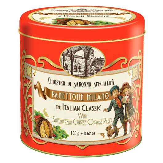 Chiostro - Classic Mini Panettone Vintage Memory Metal Tin, 100g (3.5oz)