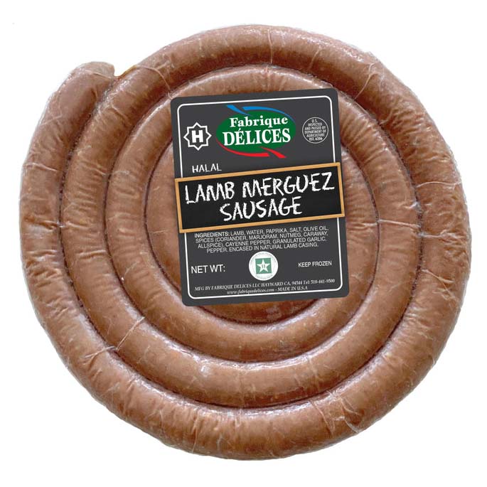 Fabrique Delices - Halal Lamb Merguez Sausage Coil, 1.5 lbs (24oz)