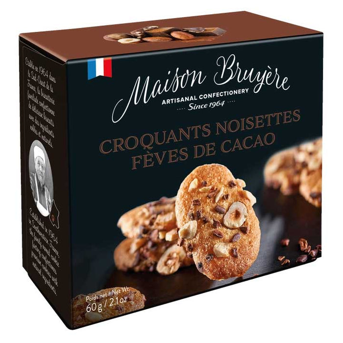 Maison Bruyère - Biscuits français aux éclats de cacao et noisettes, 60g (2.1oz)