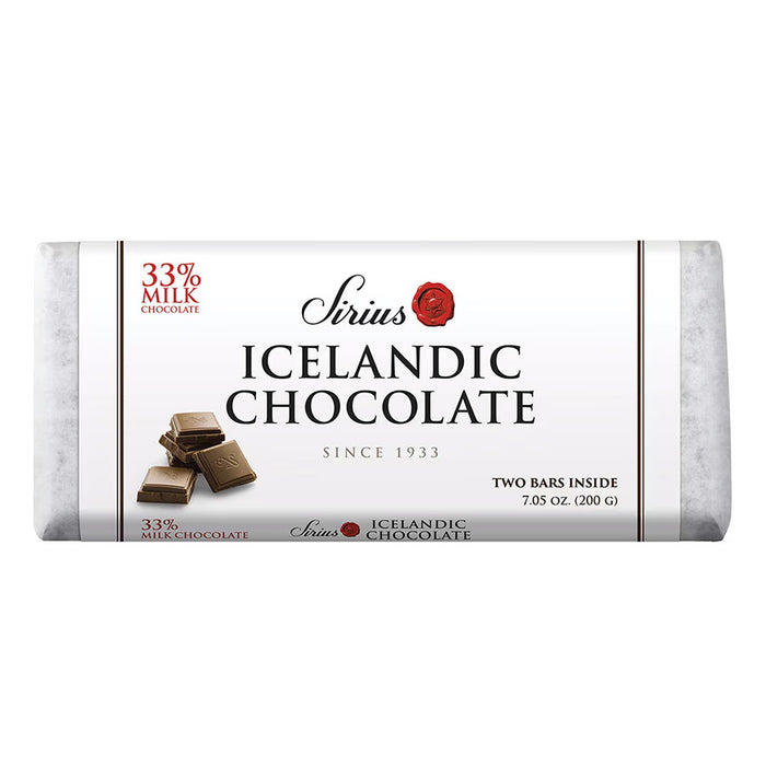 Noi Sirius - Paquet de deux barres de chocolat au lait islandais 33 %, 7 oz (200 g)