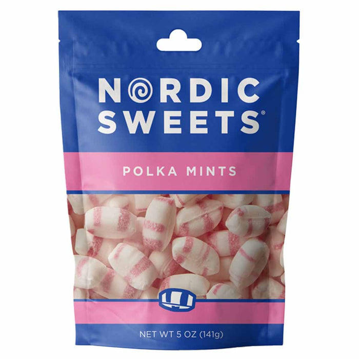 Nordic Swedish Polka Mints Peppermint, 5oz Bag