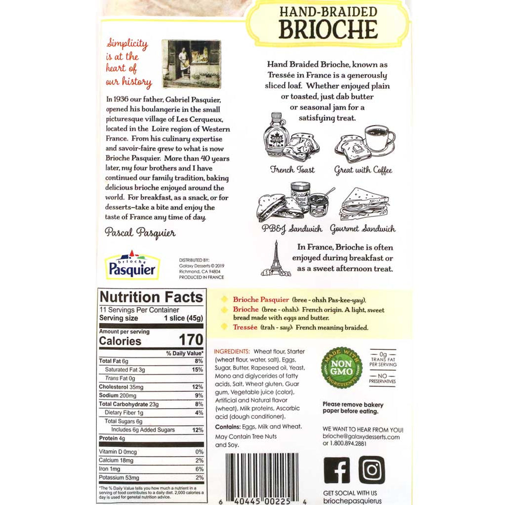 Brioche Pasquier Hand Braided French Brioche Tressée Bread Sliced L — Mypanier