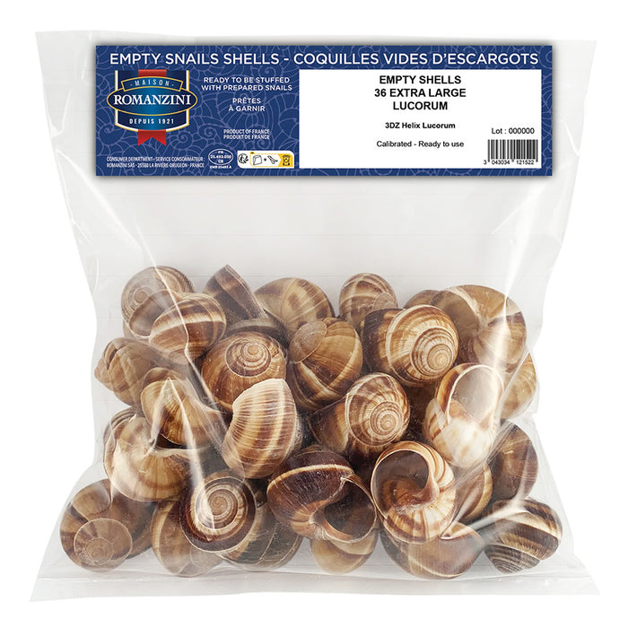 Empty Escargot Snails Shells, 36 Extra Large