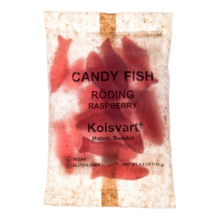 Kolsvart - Bonbons suédois au poisson et aux framboises, 4,2 oz