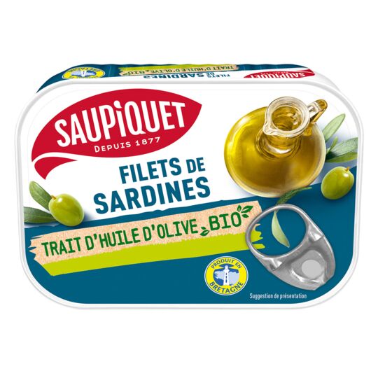 Saupiquet - Sardine Fillets with Organic Olive Oil, 70g (2.4oz)