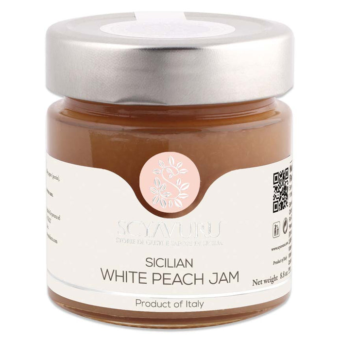 Scyavuru Sicilian White Peach Jam, 8.8oz (250g)