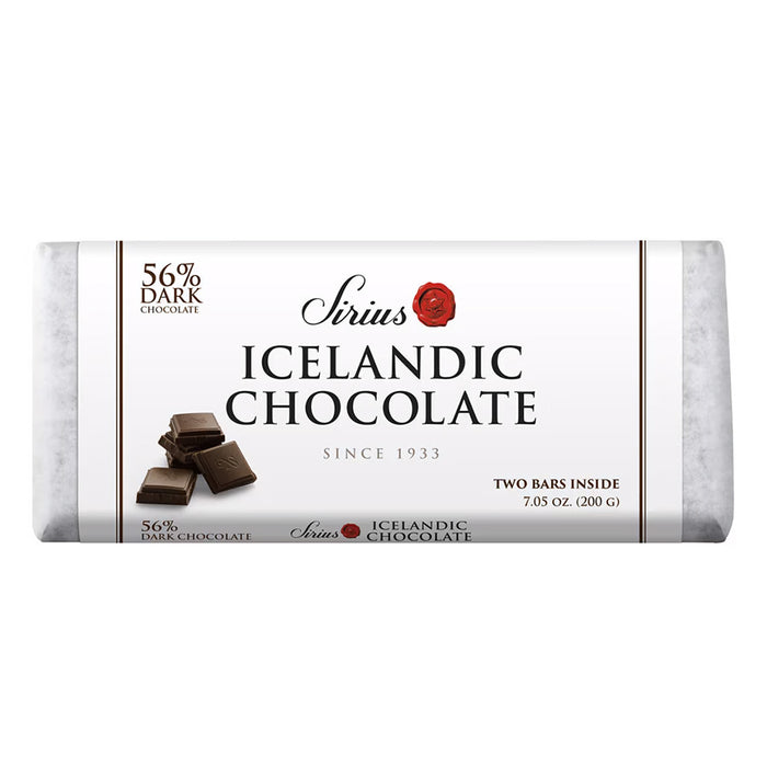 Noi Sirius - Pack de deux barres de chocolat noir islandais 56 % doux-amer, 7 oz (200 g)