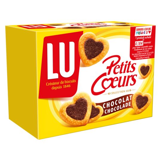 Lu - Petits Coeurs Biscuits au Chocolat, 125g (4.4oz) - myPanier