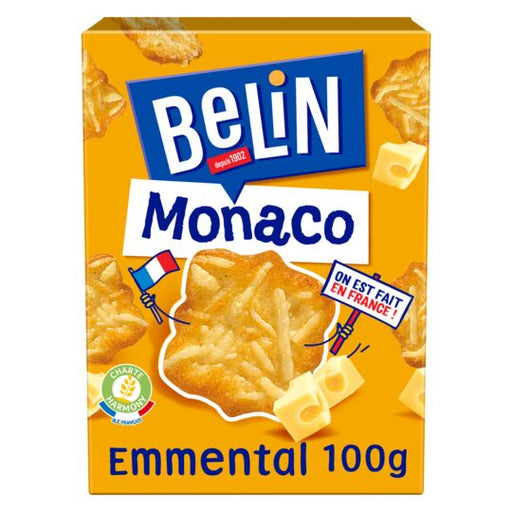 Belin - Monaco Crackers Emmental Cheese Flavor, 100g (3.5oz)