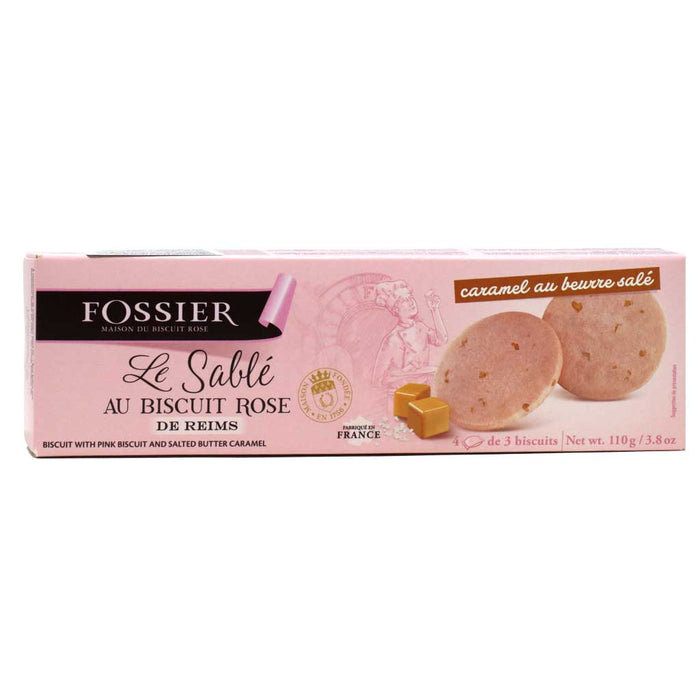 Fossier - Pink Biscuits with Caramel Chips, 110g (3.9oz)