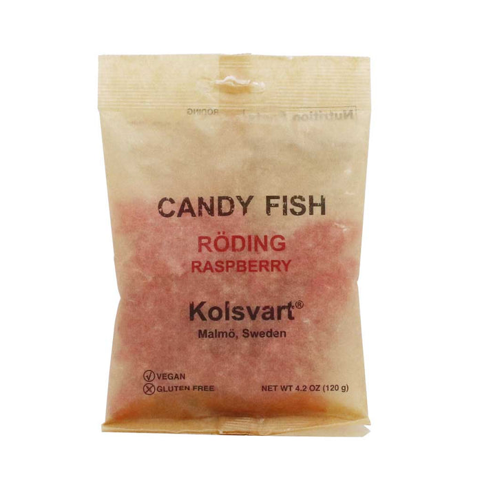 Kolsvart - Swedish Raspberry Fish Candy, 4.2oz - myPanier