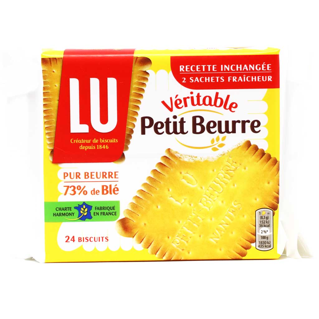 Enamel screen printed convex square sign Petit-Beurre Lu – Flavors of France
