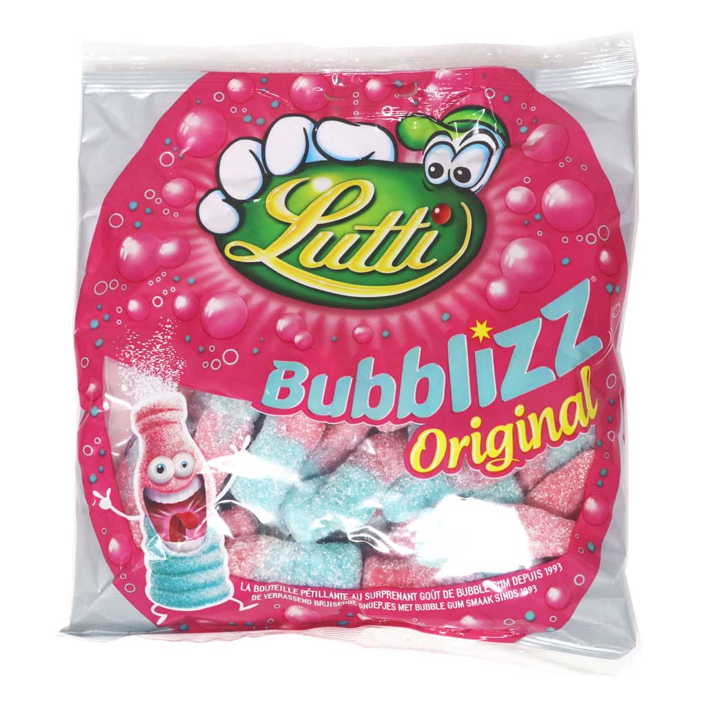 LUTTI Bubblizz original bonbons bouteille pétillante goût bubble gum 250g  pas cher 